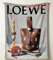 LOEWE 2024 Holidays Animal Print Flannel Throw Blanket Luxury Sofa Blanket L280
